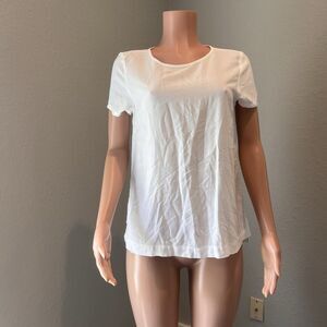 H&M L.O.G.G Sz 4 Short Sleeves Scoop Neck Gym T-Shirt White soft simple NWT